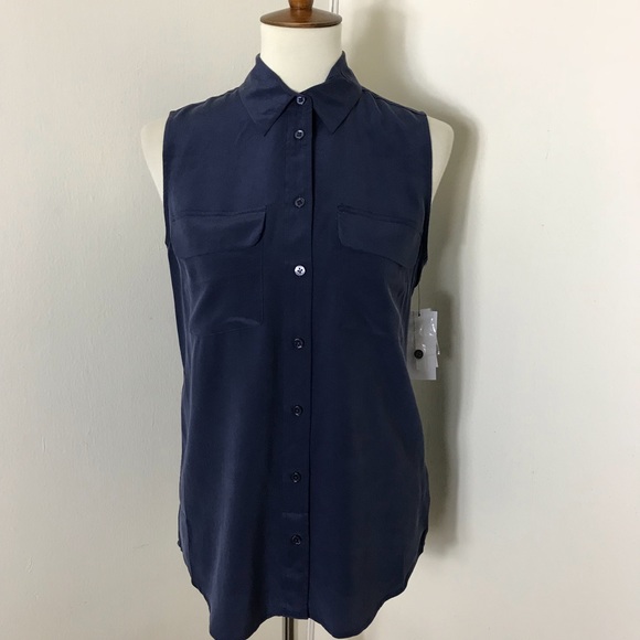 Equipment 100% silk sleeveless slim signature top - Picture 3 of 8